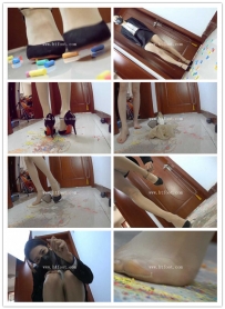 晓G肉丝高跟走踩粉笔 GTS女巨人