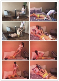 【艾彩原创】帆布鞋肉丝护士虐踩病人