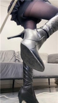 【第一视角】【酒鸽】高跟皮靴小皮鞋厚黑    250715-6