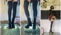 AC2569 【艺体联盟】盐盐cos大崎娜娜粗跟短靴粉碎小螃蟹爆浆