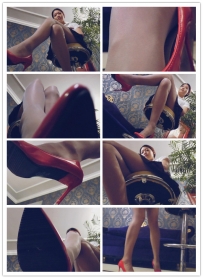 【艾彩原创】第一人称灰丝美腿红高跟侮辱狗狗