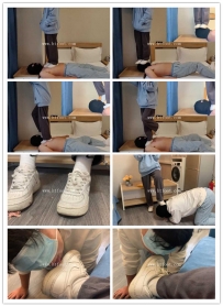 【00后小彤】放假玩哥哥 全体重踩脸 吃脏鞋踩的食物