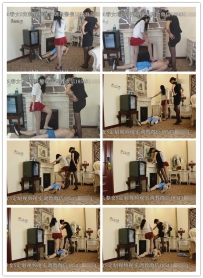 【艾彩原创】明轩双女王丝袜高跟折磨贱狗