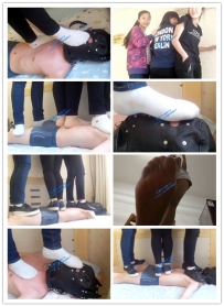 【艾彩原创】【不良女学生】高中三人踩踏M无情