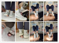 【绝美怜蕾女神】最新帆布鞋隔板暴力踩吐56分