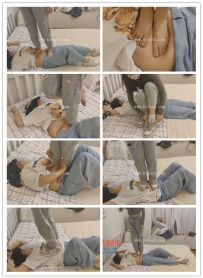 【珂珂女m】被女主人绑在床上穿AJ踩