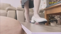 小白皮鞋白丝隔板足交吐