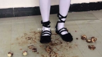 23054【甜橙吖】黑鞋白丝配，尝试鞋印第二弹