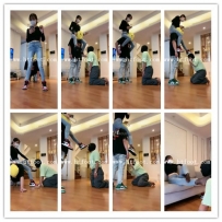 暴力美学 骑肩鞋耳光黑丝脚耳光库里丝腾空跳踩