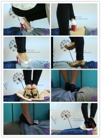 【艾彩原创】小主多双高跟鞋全体重踩踏