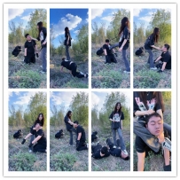 【麋鹿银儿】户外超暴力虐打跟踪狂