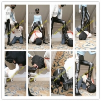 【多多】皮裤御姐胯下舔靴奴