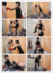 【艾彩原创】女王装虐人肉靶子