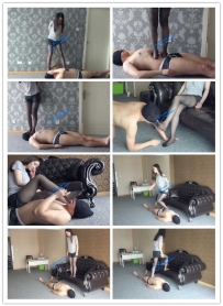 『艾彩原创』小憧黑丝踩踏奴隶