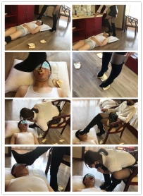 【艾彩原创】艺艺S高跟鞋踩喂面包口喂口水酸奶