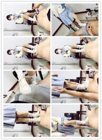 【绝美萧羽女神】最新白色帆布鞋踩吐小DD狂吐