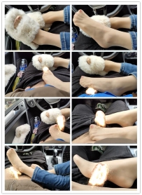 【绝美沁雪女神】剧情 车里的恋足故事