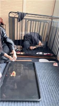【调教视频】【77夫妻】圈养狗笼-踩踏喂食[下] JS251007-2