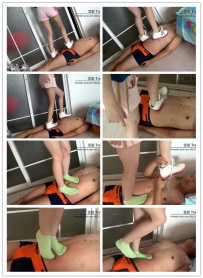 【艾彩原创】甜美主播原味棉袜运动鞋踩踏大叔